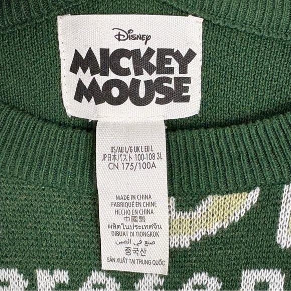 Disney Goofy Sweater Retro Knit Pullover Green Crewneck L Comfy Casual Chic - Picture 2 of 9